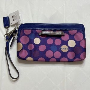 Coach Purple Polkadot Wristlet
